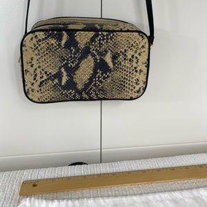 Furla nude python embossed leather bag